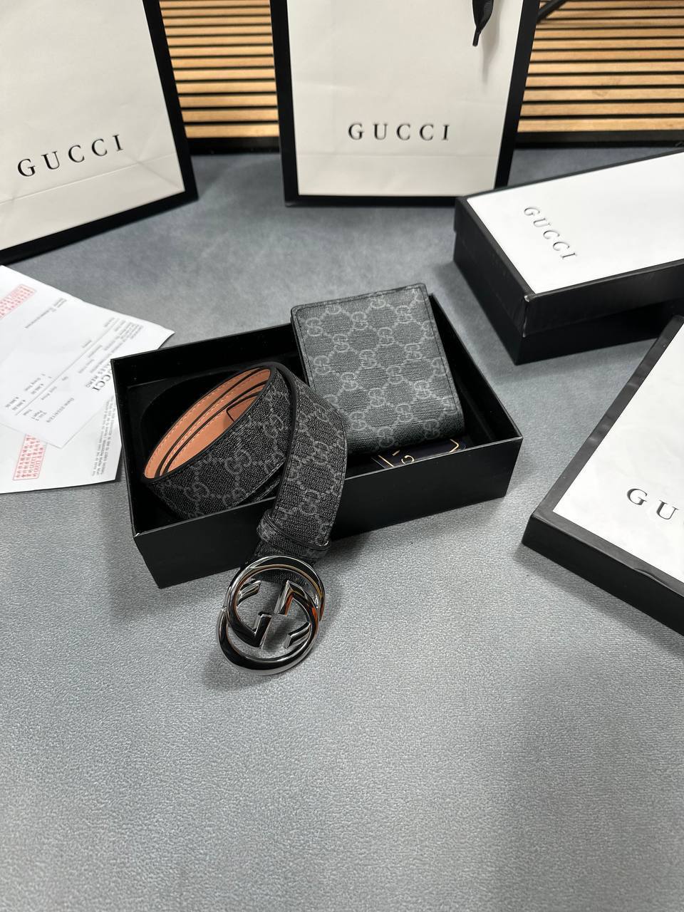 Gucci Belt Wallet Set