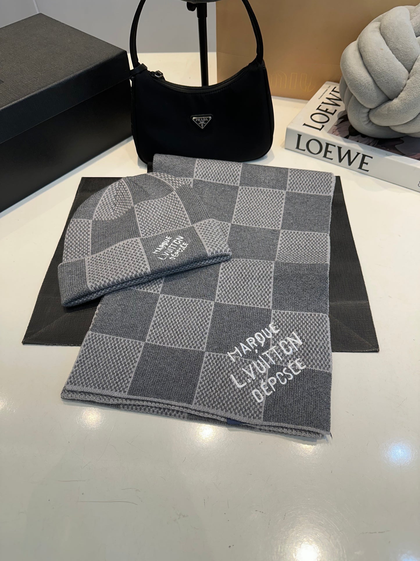 Louis Vuitton Damier Scarf Set
